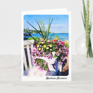 Mackinac Island Flower Watercolor Card