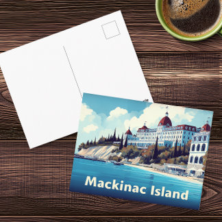 Mackinac Island Grand Hotel Vintage Travel Postcard