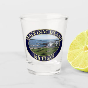 Mackinac Island Harbour & Lake Huron in Michigan Shot Glass