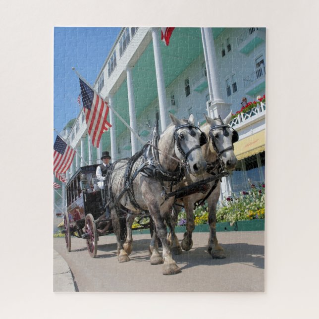 Mackinac Island Horse Drawn Carriage 16x20- 520 pc Jigsaw Puzzle (Vertical)