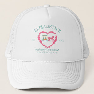 Mackinac Island Horse Drawn Carriage Bachelorette Trucker Hat