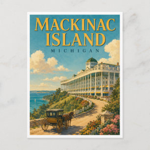 Mackinac Island Michigan GeoSaga Postcard