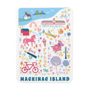 Mackinac Island Michigan Map Favourite Things Magnet