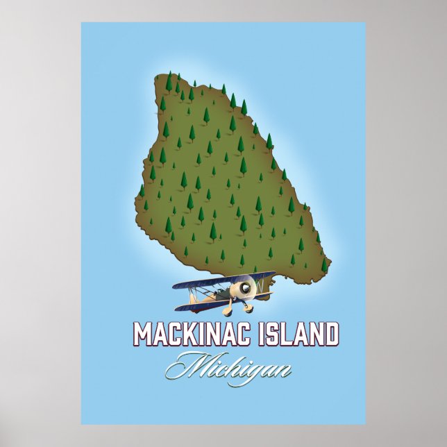 Mackinac Island Michigan map Poster (Front)