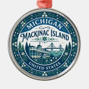 Mackinac Island Michigan Metal Ornament