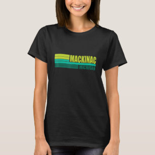 Mackinac Island Michigan Vintage Retro 80s Mi Grap T-Shirt