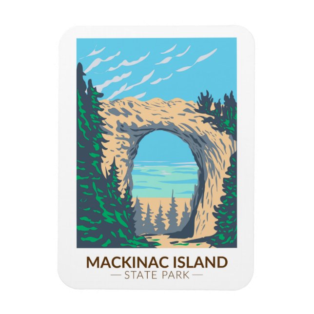 Mackinac Island State Park Michigan Arch Rock Magnet (Vertical)