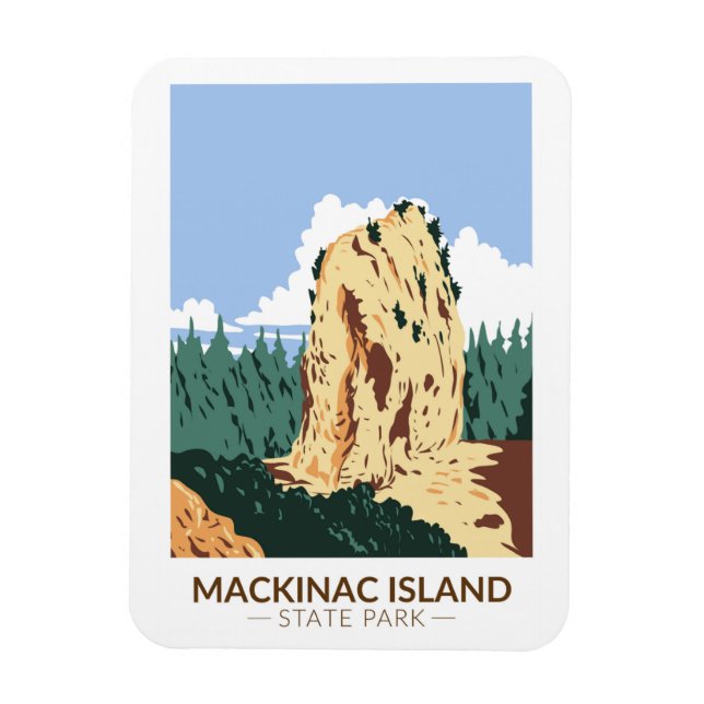 Mackinac Island State Park Michigan Sugar Loaf Magnet (Vertical)
