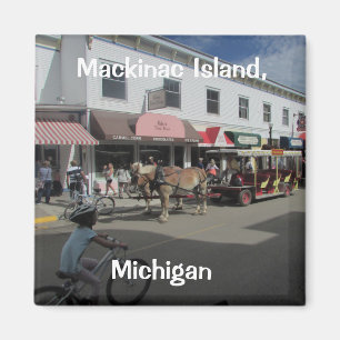 Mackinac Island Street Scene Magnet