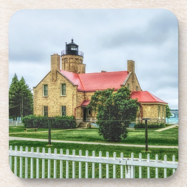 Mackinac Light and Bridge Coaster (Front)
