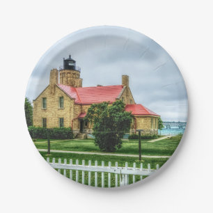 Mackinac Light and Bridge Paper Plate
