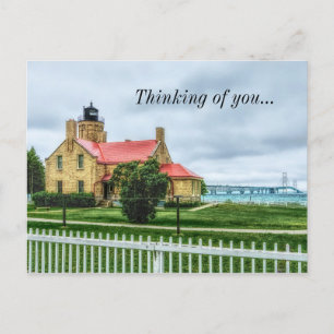 Mackinac Light and Bridge Thinking Of You Postcard