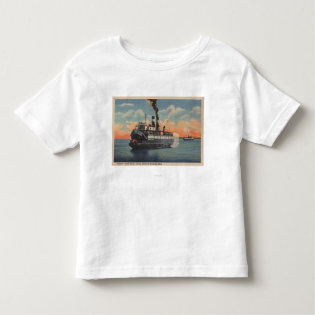 Mackinac, MI - View of Sainte Marie Steamer Toddler T-Shirt (Front)