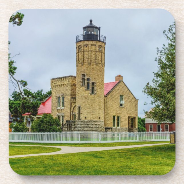 Mackinac Point Light Coaster (Front)