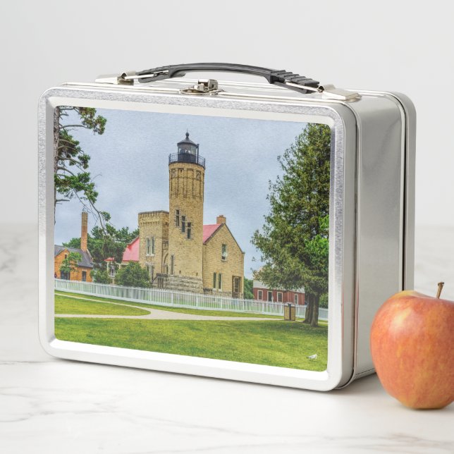 Mackinac Point Light Metal Lunch Box (In Situ)