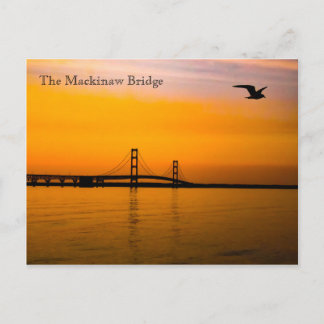 Mackinaw Bridge at Sunset Postcard