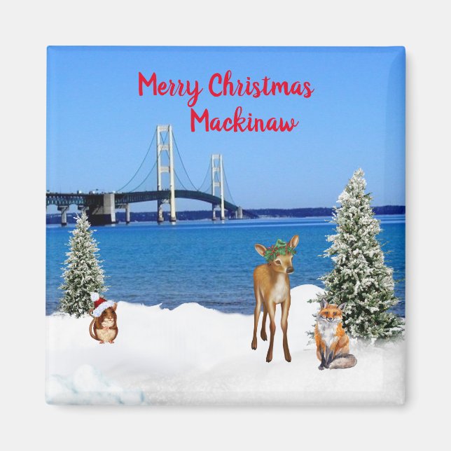Mackinaw Christmas Magnet (Front)