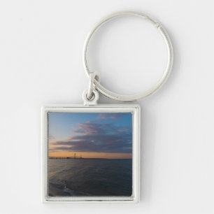 Mackinaw City Dusk Key Ring