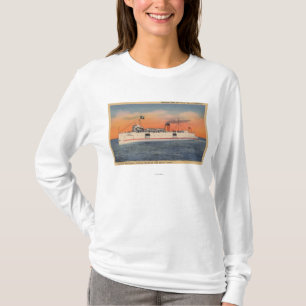Mackinaw City, MI - View of City of Cheboygan T-Shirt