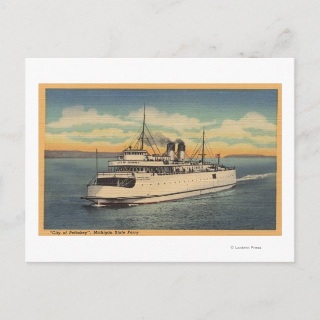 Mackinaw City, MI - View of City of Petoskey Postcard (Front)