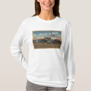 Mackinaw City, MI - View of MI State Ferry Dock T-Shirt