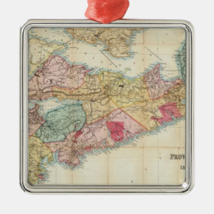 Mackinlay's map of the Province of Nova Scotia 2 Metal Tree Decoration