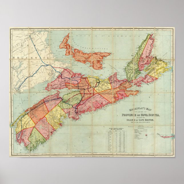 Mackinlay's map of the Province of Nova Scotia 2 Poster (Front)