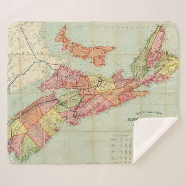 Mackinlay's map of the Province of Nova Scotia 4 Sherpa Blanket (Front (Horizontal))