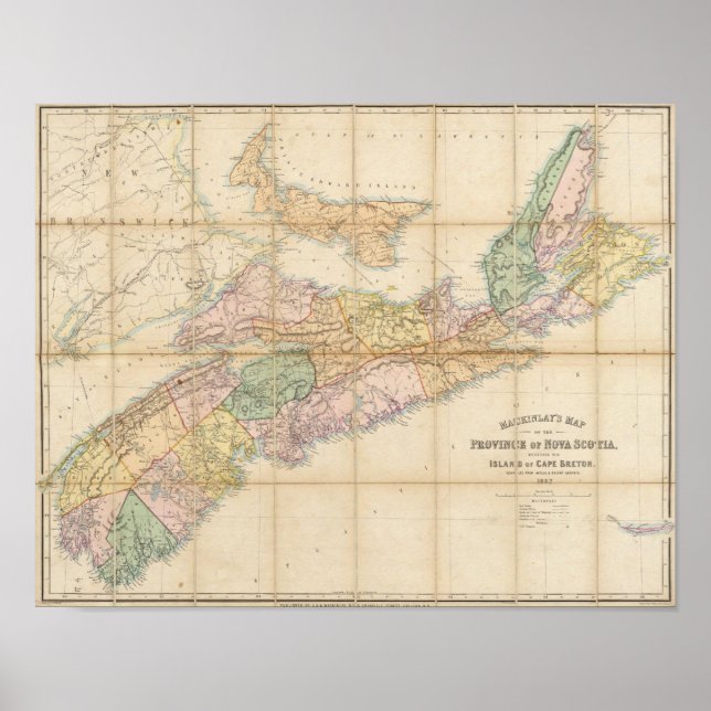 Mackinlay's map of the Province of Nova Scotia Poster (Front)