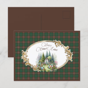 MacKinnon Hunting Scottish Tartan Easter  Holiday Postcard
