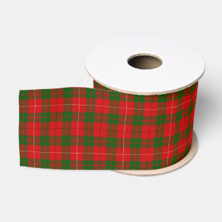 MacKinnon tartan red green plaid Grosgrain Ribbon