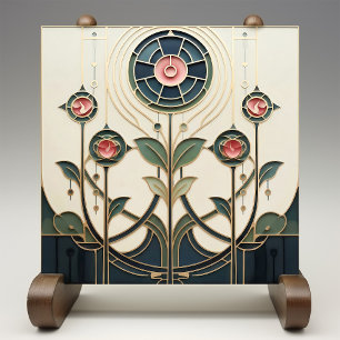 Mackintosh Art Deco Abstract Floral Wall Decor Cer Ceramic Tile