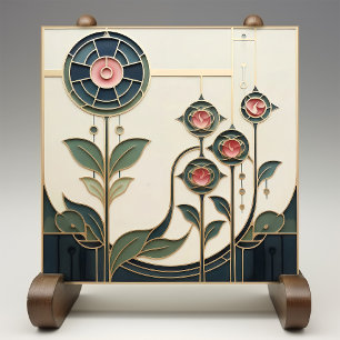 Mackintosh Art Deco Abstract Floral Wall Decor Cer Ceramic Tile