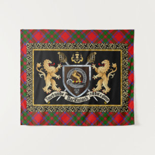 MacKintosh Clan Badge & Motto w/Lions  Tapestry