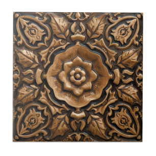 Mackintosh Rose Faux Relief Arts & Crafts Repro Ceramic Tile