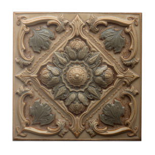 Mackintosh Rose Faux Relief Arts & Crafts Repro Ceramic Tile