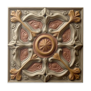 Mackintosh Rose Faux Relief Arts & Crafts Repro Ceramic Tile
