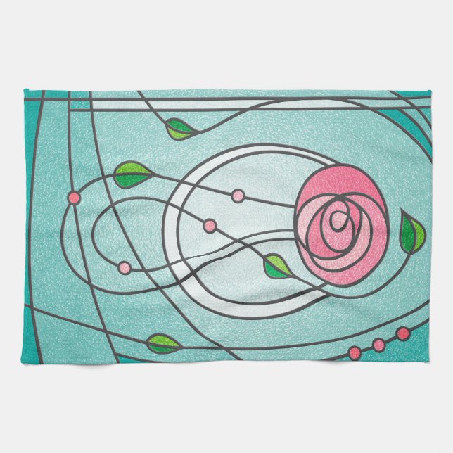 Mackintosh Rose Tea Towel (Horizontal)