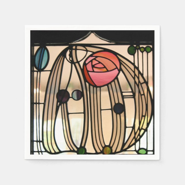 Mackintosh - Stained Glass Window, The Hill House Napkin (Front)