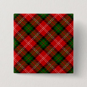 MacKintosh tartan red green plaid 15 Cm Square Badge