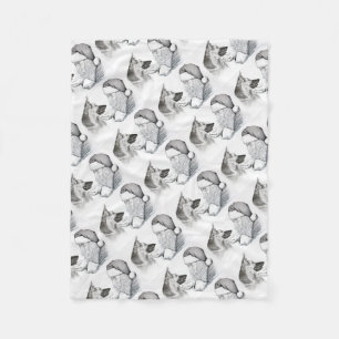 Macksie-and-Santa-LARGE Fleece Blanket