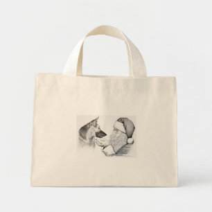 Macksie-and-Santa-LARGE Mini Tote Bag