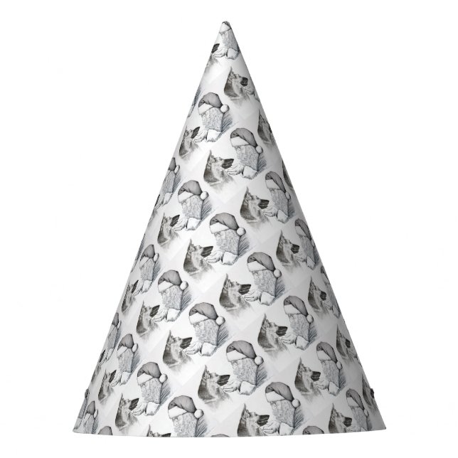 Macksie-and-Santa-LARGE Party Hat (Front)