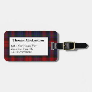 MacLachlan Clan Tartan Plaid Luggage Tag