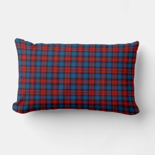 MacLachlan Clan Tartan Royal Blue and Red Plaid Lumbar Cushion
