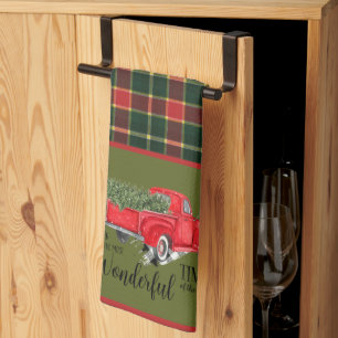 MacLachlan Old Modern Original Tartan Christmas Tea Towel