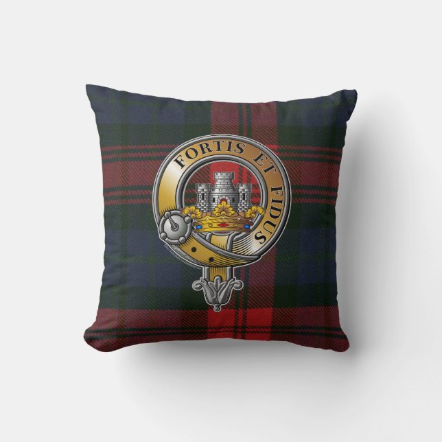 MacLachlan Tartan & Badge Cushion (Front)