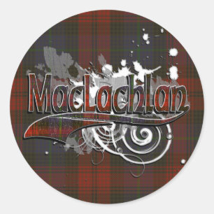 MacLachlan Tartan Grunge Classic Round Sticker