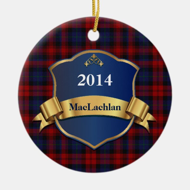 MacLachlan Tartan Plaid Custom ornament (Front)