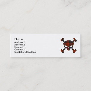 MacLachlan Tartan Skull No Banner Mini Business Card